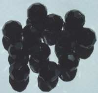 12, 20mm Acrylic Faceted Black Round Beads